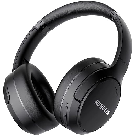 RUNOLIM Hybrid Active Noise Cancelling Headphones, Wireless Over Ear Bluetooth Headphones with Microphone, 70H Playtime, Foldable Headphones with HiFi Audio, Deep Bass for Home Travel Office