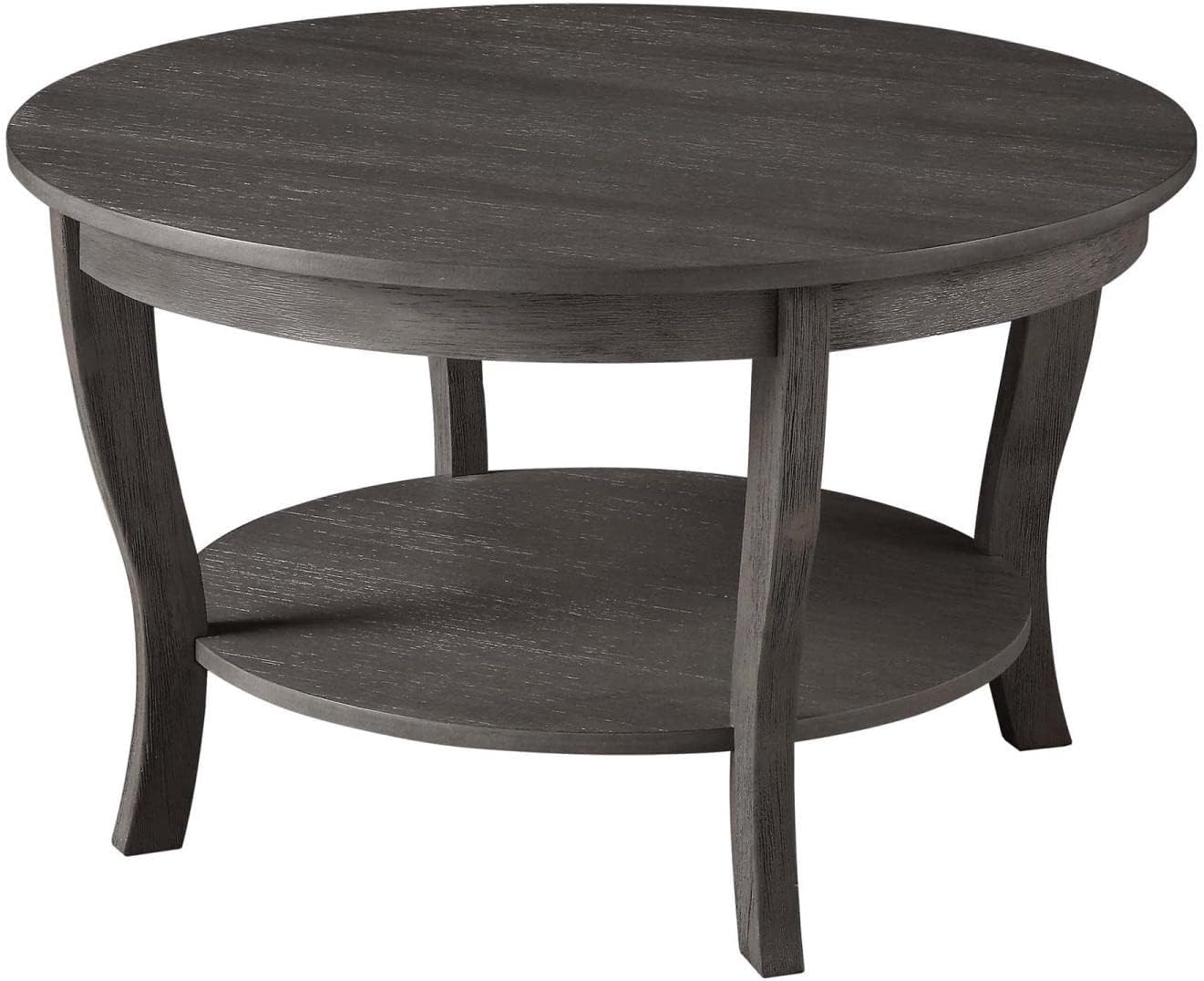 Convenience Concepts American Heritage Round Coffee Table, Dark Gray Wirebrush : Everything Else