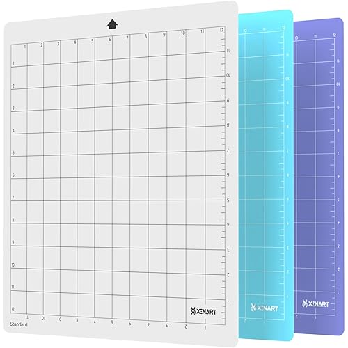 XINART Cutting Mat for Silhouette Cameo 4/3/2/1(3 Mats-Standard、Light、Strong，12X12 inch) Adhesive Sticky Accessories Craft Vinyl Replacement Cut Mats for Silhouette Cameo