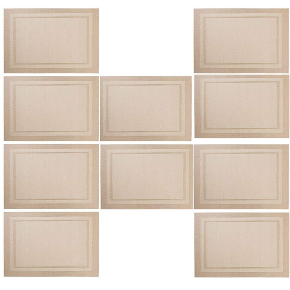 Sets de table imperméables en PVC marron 45x30cm pour tasse à café et saladier