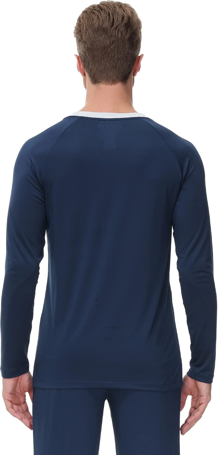 Ink+Ivy Men's Sleepwear Pajama Top Long Sleeve Crewneck T-Shirt, Soft Sueded Jersey Tee Loungewear, Undershirt