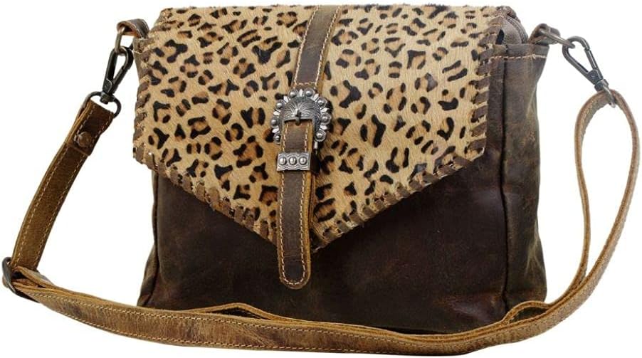 Myra Bag Swish Leather & Cowhide Bag Upcycled Cowhide & Leather S-2841 - Image 3