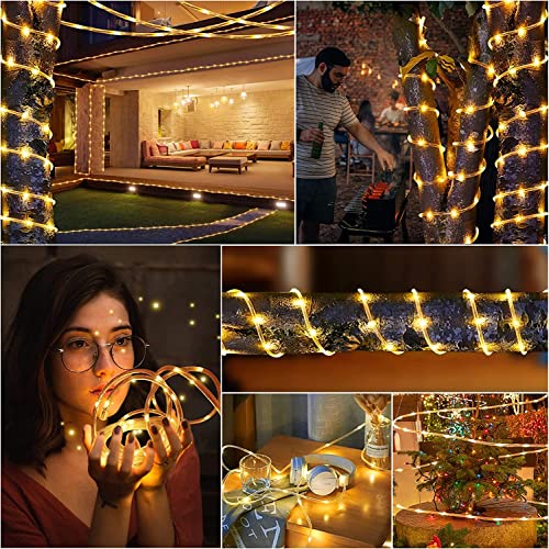 66Ft Rope Lights, 200 Led Waterproof Rope Light, Rope Lights Outdoor Indoor, Rope Lighting For Patio, Pool, Bedroom, Living Room, Landscape Lighting And Christmas Tree Decorations (Warm White) #TOP4