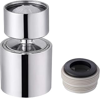 SAMODRA Kitchen Faucet Aerator Angle Adjustable 2 Spray Function Soft Bubble Stream/Strong Sprayer Faucet Tap Aerator Replacement Chrome - Male/Female Thread (Chrome)