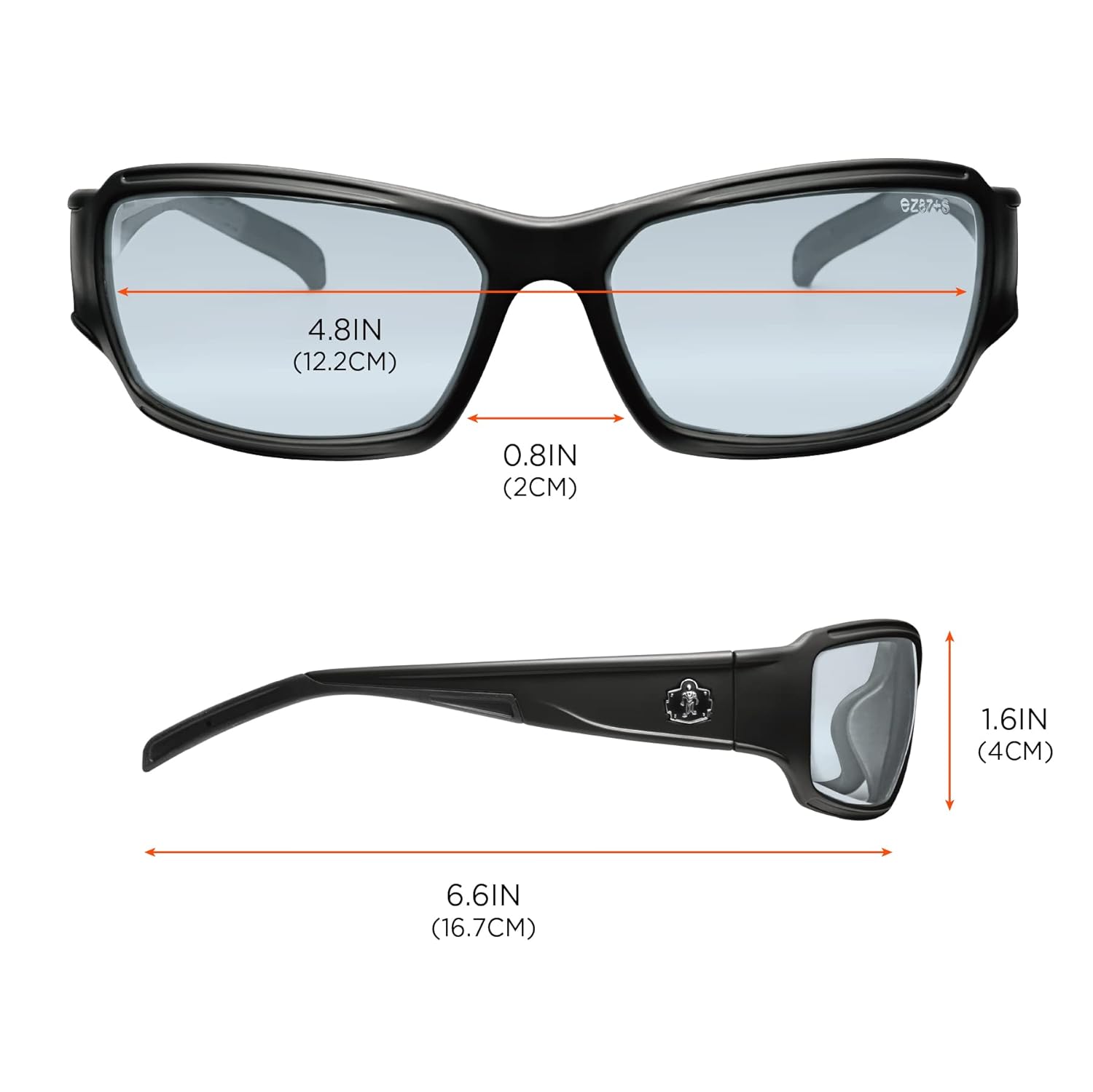 Ergodyne Skullerz THOR Anti Scratch Safety Glasses, Anti-Fog, ANSI z87.1