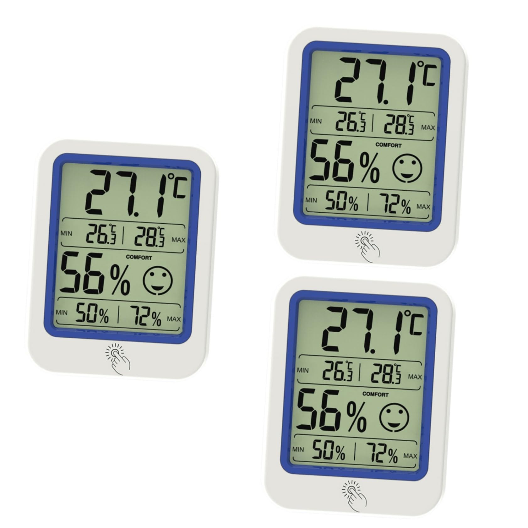 Sosoport 3pezzi Termometro Igrometro Digitale Mini Lcd Per Interni Con Sensore Di Temperatura e Umidità Misuratore Basso Consumo Energetico Per Casa e Ufficio