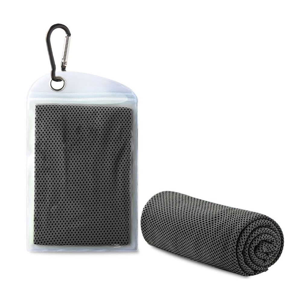 Clarture 2pcs Quick-Dry Microfiber Cooling Towel for Outdoor Sports - Sweat Absorption & Body Cooling Towels(Black)