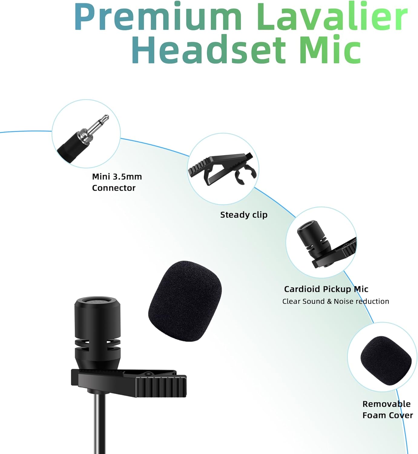 Lapel Wireless Microphone System with Headset & Lavalier Mics, 4 Channel UHF Metal Receiver with 2 Handheld Microphones & 2 Bodypacks, 300ft Range for Singing, Church, Karaoke, Wedding