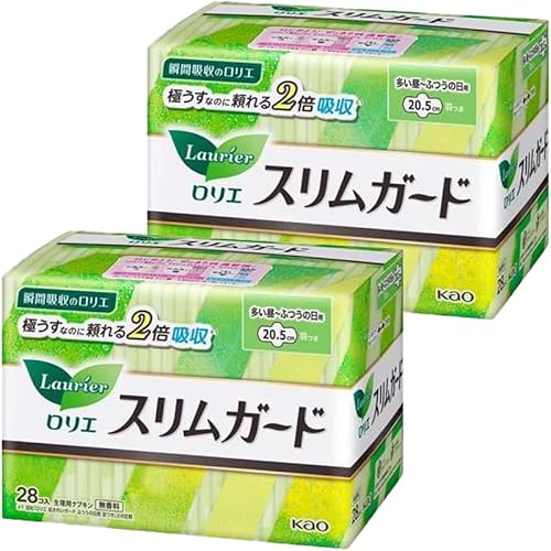 スリムガード 多い昼〜ふつうの日用 羽つき 無香料 20.5cm 28枚 × 2個セット(合計56枚)