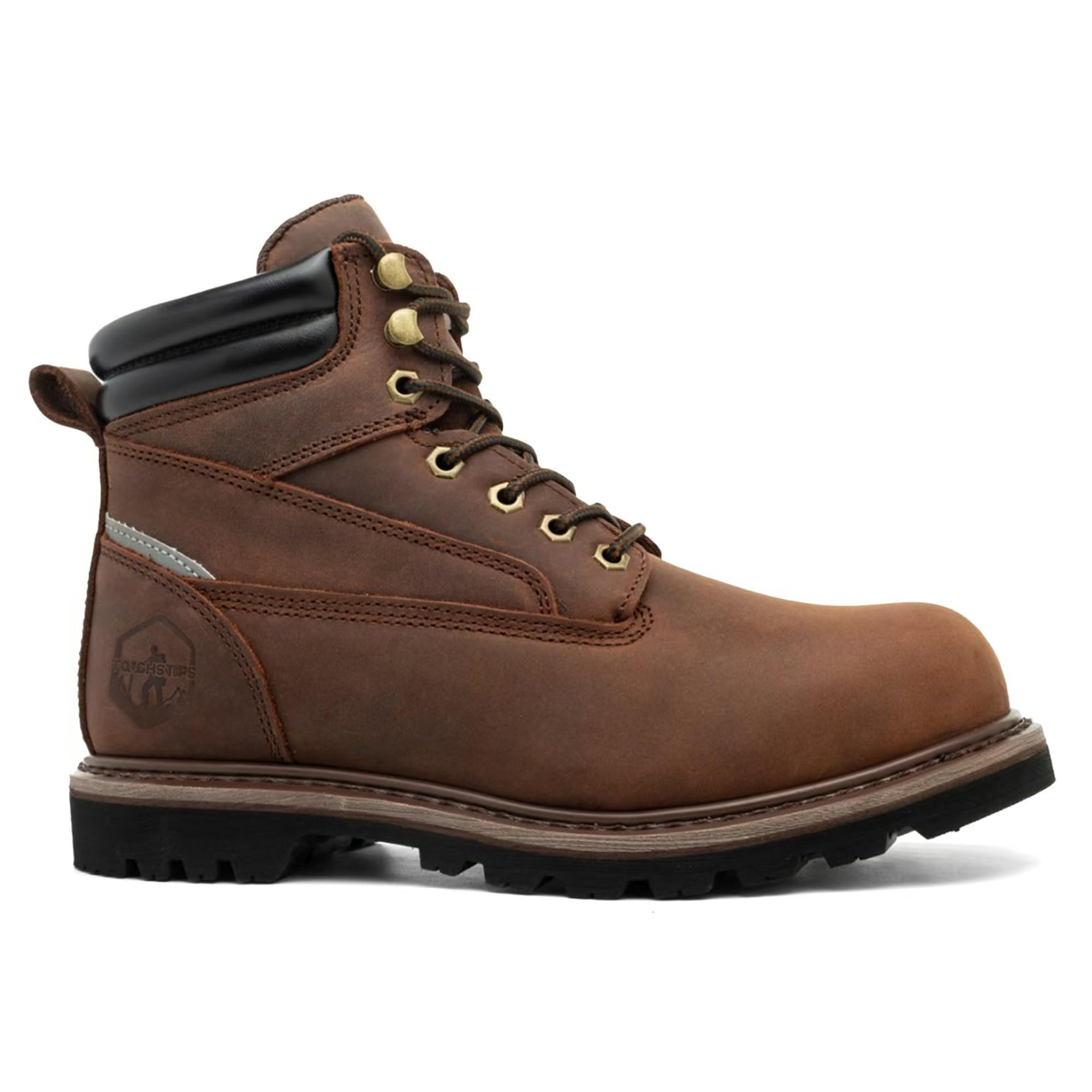 Photo 1 of ** SOLD AS IS NO REFUND/RETURN** SEE COMMENT!
TOUGHSTEPS Soft Toe Work Boots for Men 6" Comfort Leather Non Slip Water Resistant Rubber Safety Durable Industrial & Construction Boots 5.5