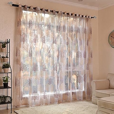 Bloomma Floral Tree Sheer Curtain Panels Cover