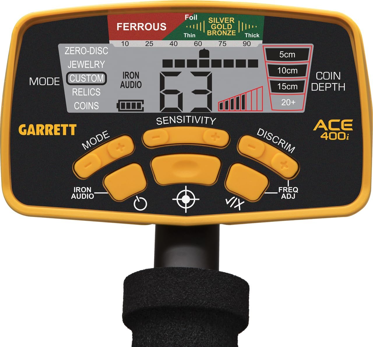 Garrett ACE 400i Control Panel