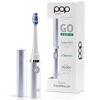 Vista 1 de Cepillo de dientes eléctrico Pop Sonic (plata metálica) – Cepillos de dientes de viaje con batería AAA Cepillos de dientes eléctricos para niños
