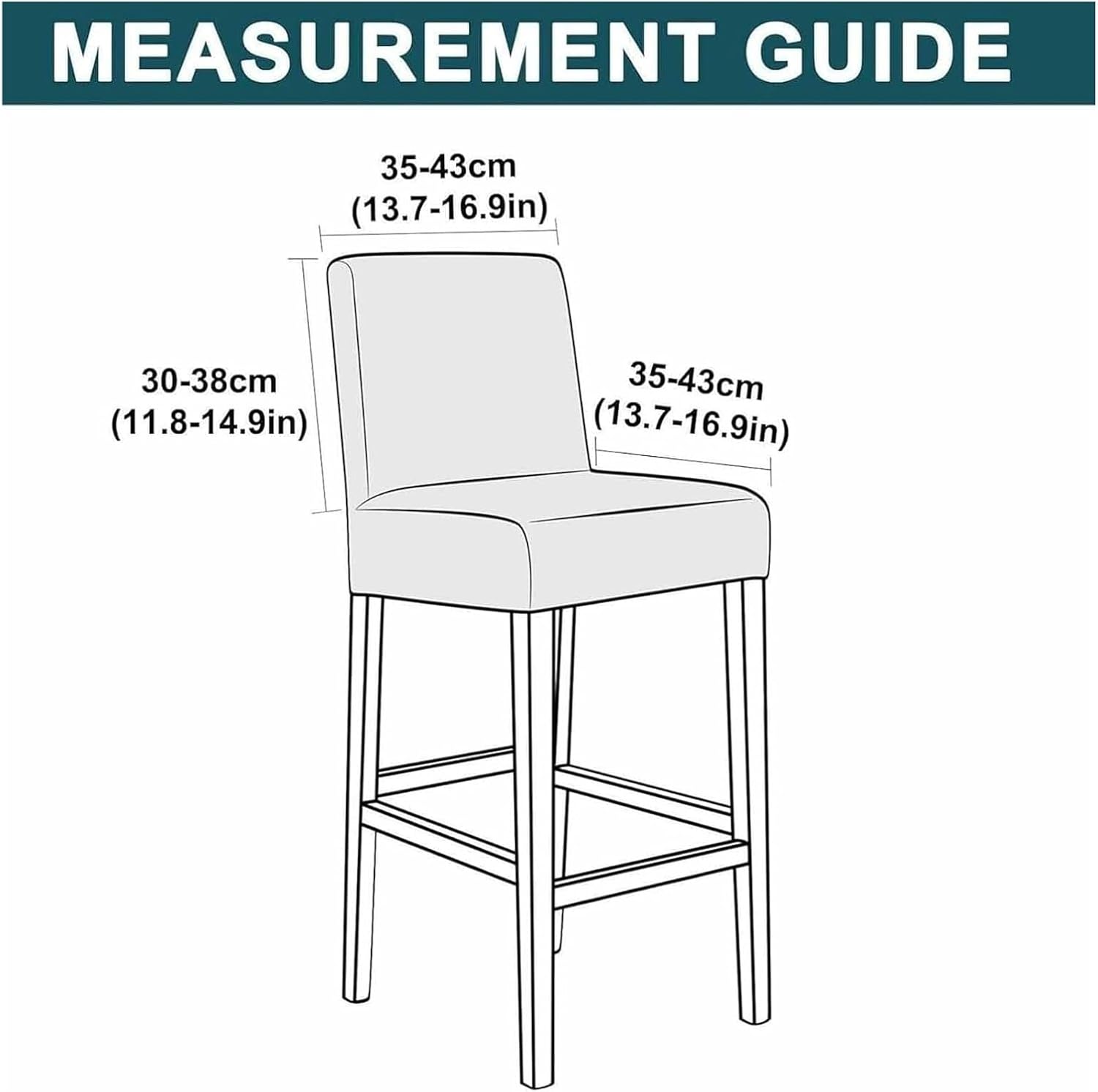 PU Leather Bar Stool Covers, Stretch Slipcovers for Pub Chairs, Removable & Washable Dining Chair Protector, Super Fit 2-Pack - Durable & Stylish Furniture Cover