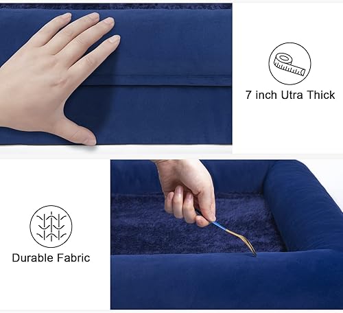 Vista 104 de Cama ortopédica para perros pequeños, cama impermeable para cachorros con funda extraíble lavable, cama de espuma para perros pequeños con respaldo