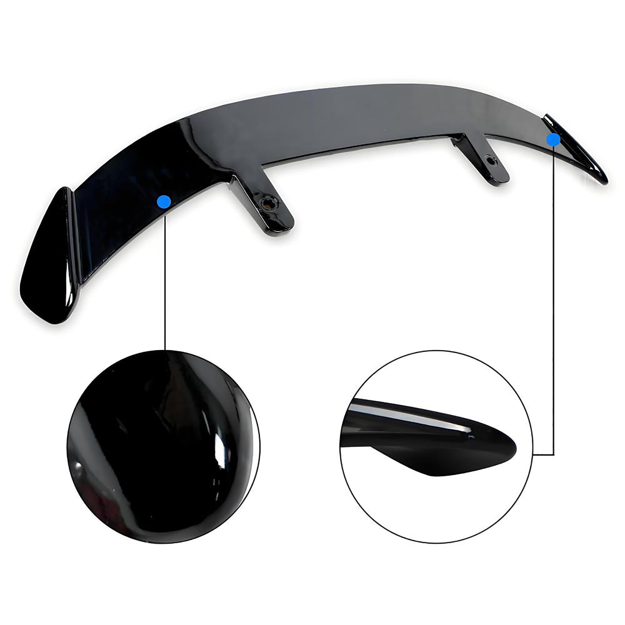MUTUSAISI Aileron becquet arrière Spoiler pour Renault Clio II III IV V 2000-2023 de Coffre Aile de Toit Hayon Wing Accessoires (Noir Brillant)