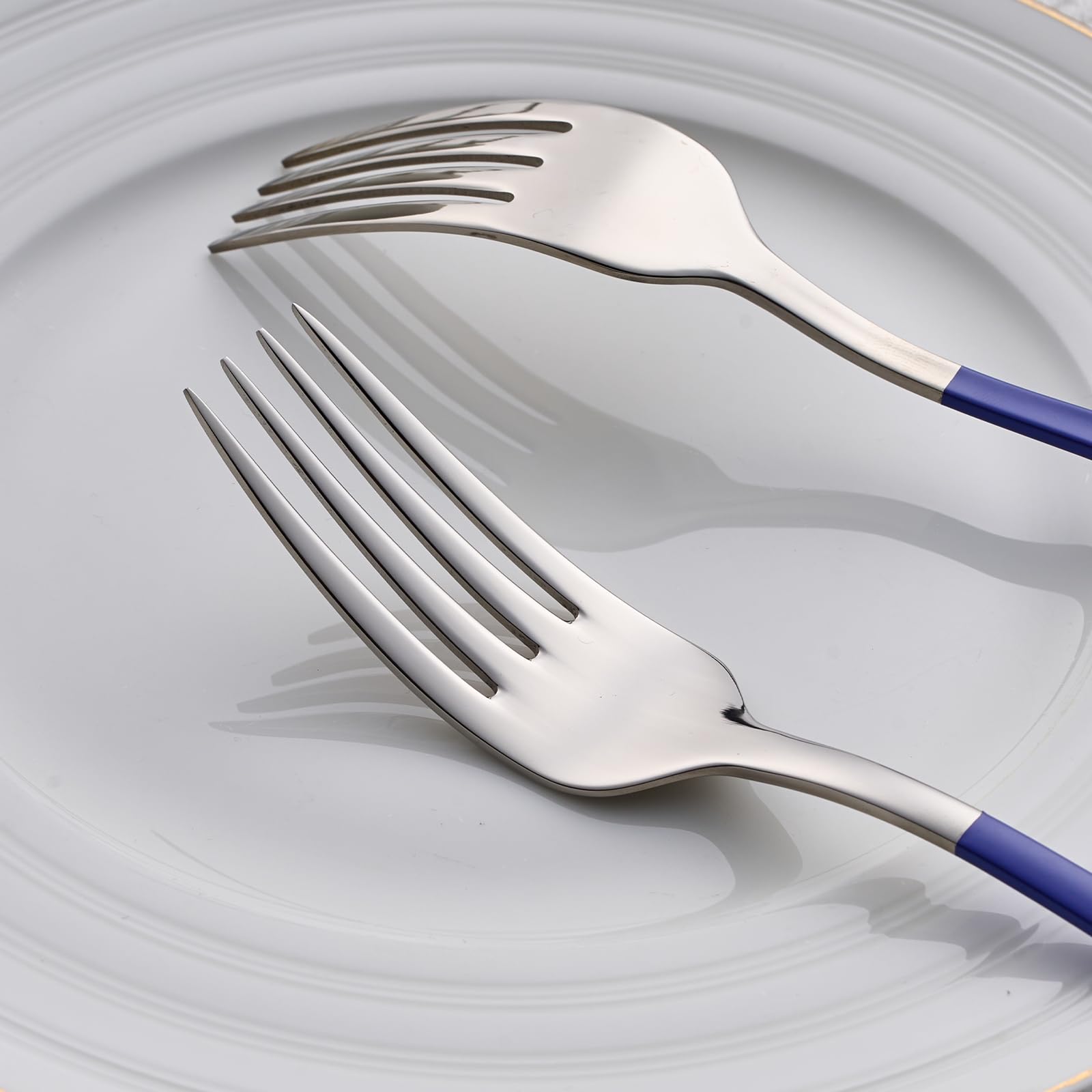Dinner Forks,24 Pieces Blue 18/0 Stainless Steel Silverware Forks,Table Forks,Flatware Forks,8 Inches,Mirror Polish & Dishwasher Safe,Use for Home,Kitchen or Restaurant — Amazon image 7