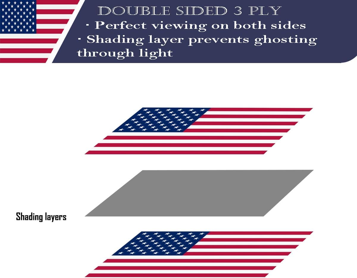 Double Sided Three-Layer American Flag 3x5 Feet 200D Thickened Polyester Weather-Resistant Version, Official Stars and Stripes Design, Made in the United States, Suitable for Both Indoor and Outdoor Use, Anti-fading Patriotic Decorative Flag - Image 2