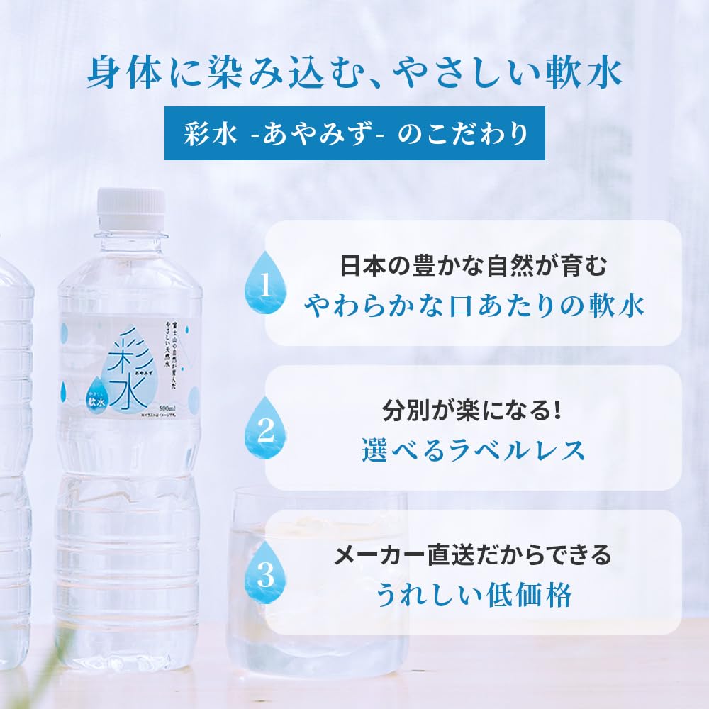 ASASUI アサスイ ミネラルウォーター 500ml 24本×2箱セット