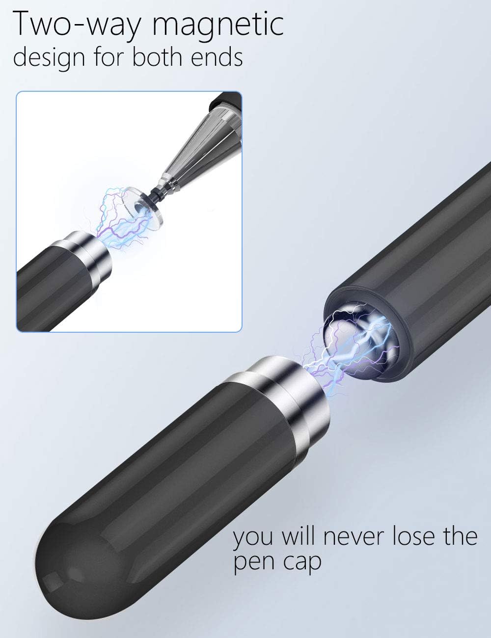 Stylus for iPad, Stylus for Touch Screens, Capacitive Stylus Pen with High Sensitivity & Fine Point, Universal for Apple/iPhone/iPad Pro/Mini/Air/Android/Microsoft/Tablet and Touch Screens (Black)