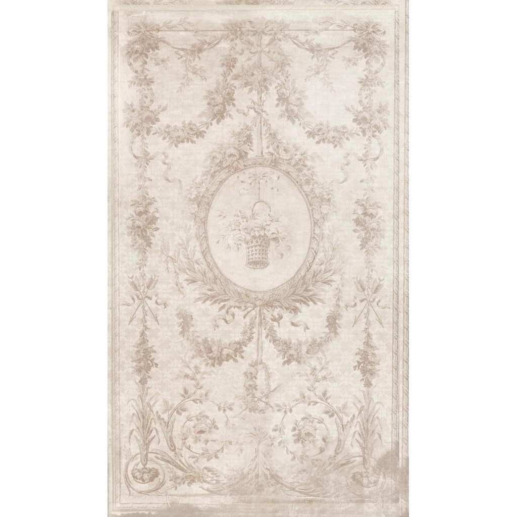 Tappeto avorio jacquard Aubusson un chef-d'œuvre de tissage
