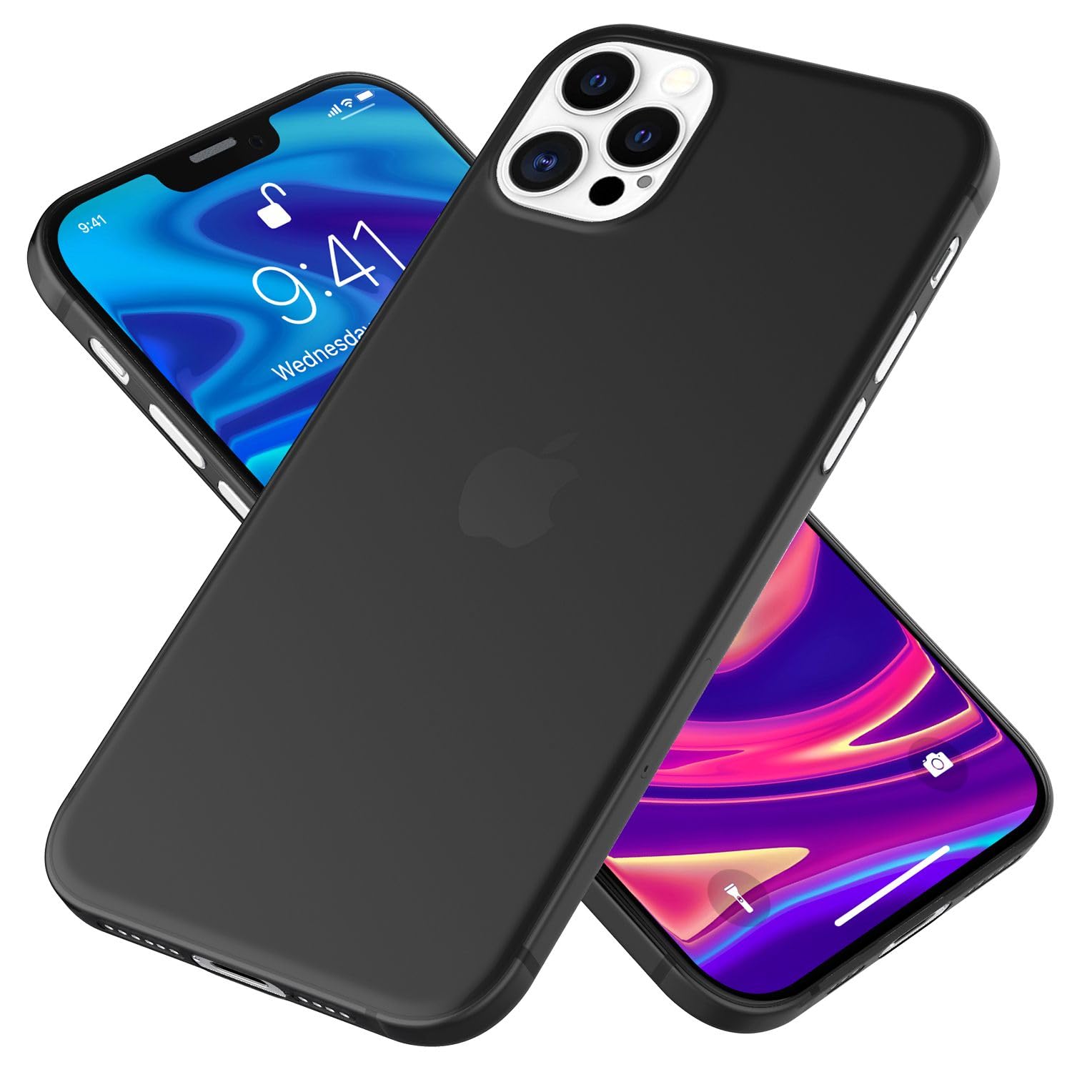 Custodia NALIA Design In Carbonio Per IPhone 12 Pro Max - Silicone TPU Nero, Antiscivolo, Supporto Ricarica Wireless - 2