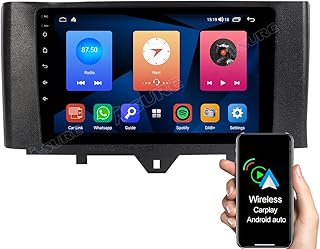 9 inch GPS Navigation Unit Stereo Radio for Smart ForTwo 2011 2012 2013,4 Core 2+32GB Android with Wireless Carplay,Android Auto,SWC,1280x720 Touchscreen Multimedia Player