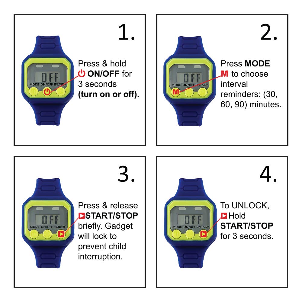 Potty Fun Potty Training Watch Countdown Timer to Remind Your Toddler to Go Potty with a Fun Audio/Music Theme - Fits Wrists of 5 to 6.25 inches - Potty Spy Mission Theme