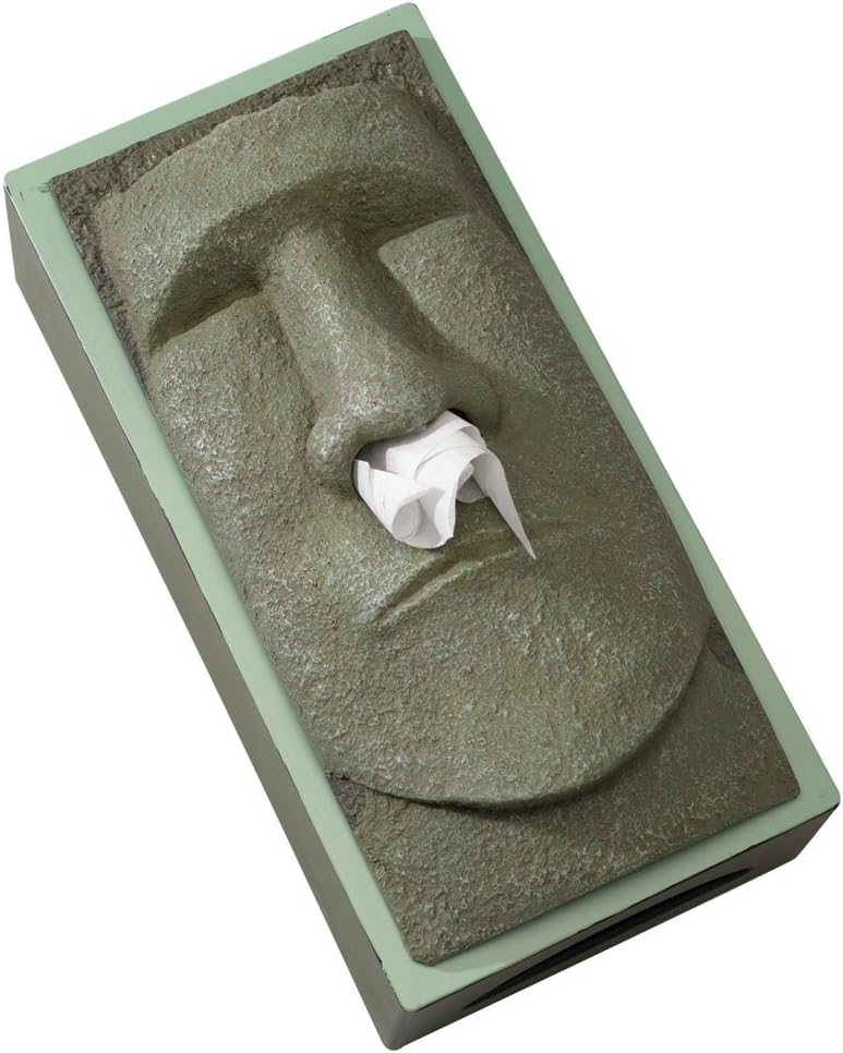 Tissue Box Cover Stone Face Tissue Holder - Great Gag Gift for Your Office, Desk, or Living Room