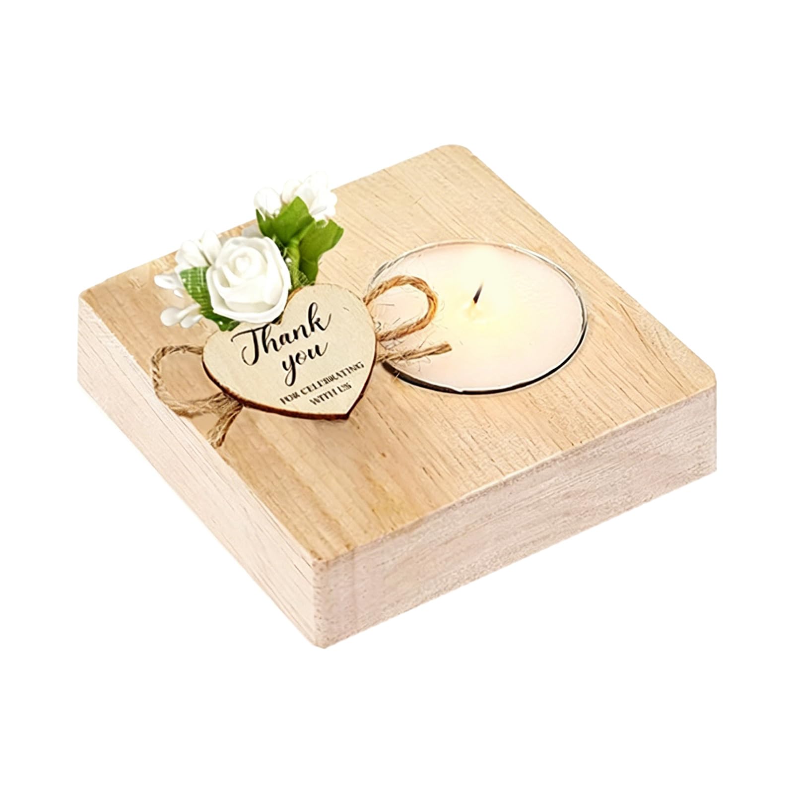 WAGHAVEN Practical Holders Handcrafted Wooden Candlestick Wood Texture Suitable for Home Decorating and Dinner Ambiances Wooden Addition