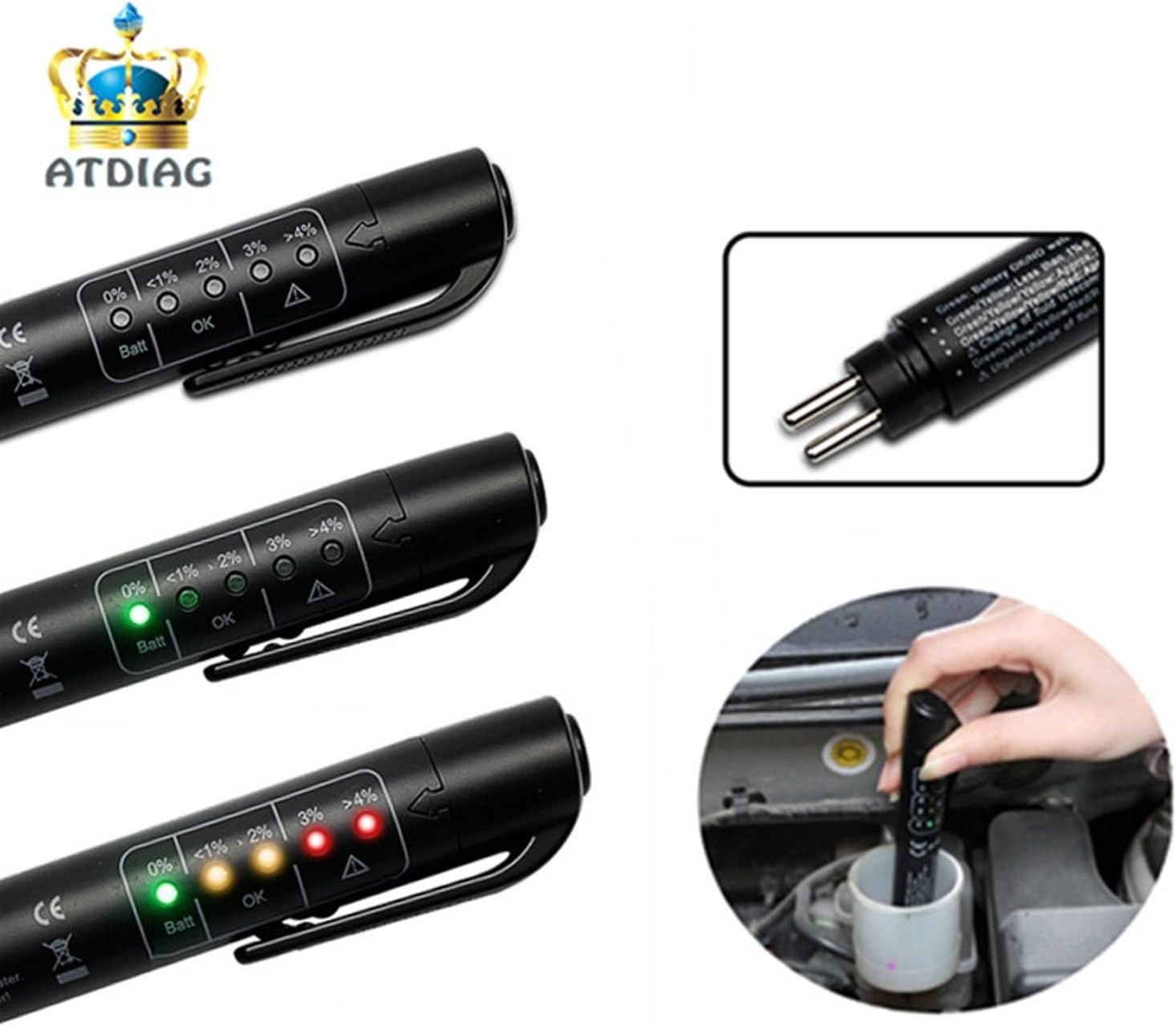 Powerbuilt ブレーキフルードテスター、ブレーキシステム用LEDライト品質インジケーター、DOT4水量テスト、ポケットサイズ647626  DOT3のための自動車ブレーキ液試験機/ dot4.バッテリー液体デジタルテスト50LEDインジケータ水分水のコンパクト 定電圧 定 バッテリーチェッカー、 DOT3のための自動車ブレーキ液試験機/ dot4.バッテリー液体デジタルテスト50LEDインジケータ水分水