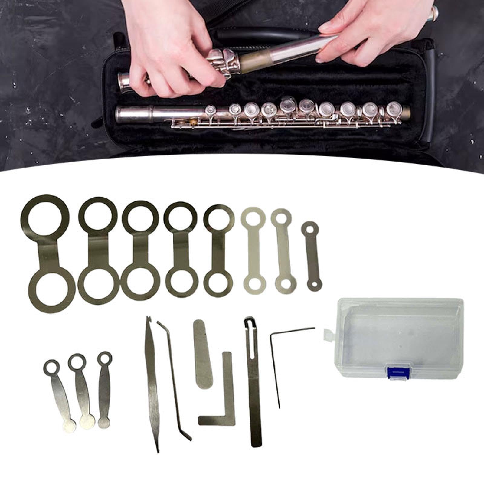 Juego de herramientas para reparación de instrumentos viento Para madera Accesorios esenciales para saxofón para una fácil reparación y mantenimiento Fundas para llaves Kit herramientas