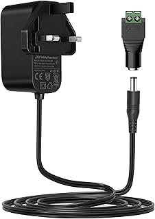 Lonnky 12V 1A LED Strip Power Supply Wall Plug for RGB LED Strip Lights & CCTV Camera, WLAN Routers, 5.5 x 2.1 mm Connector, AC adapter 100-240v 50 60hz