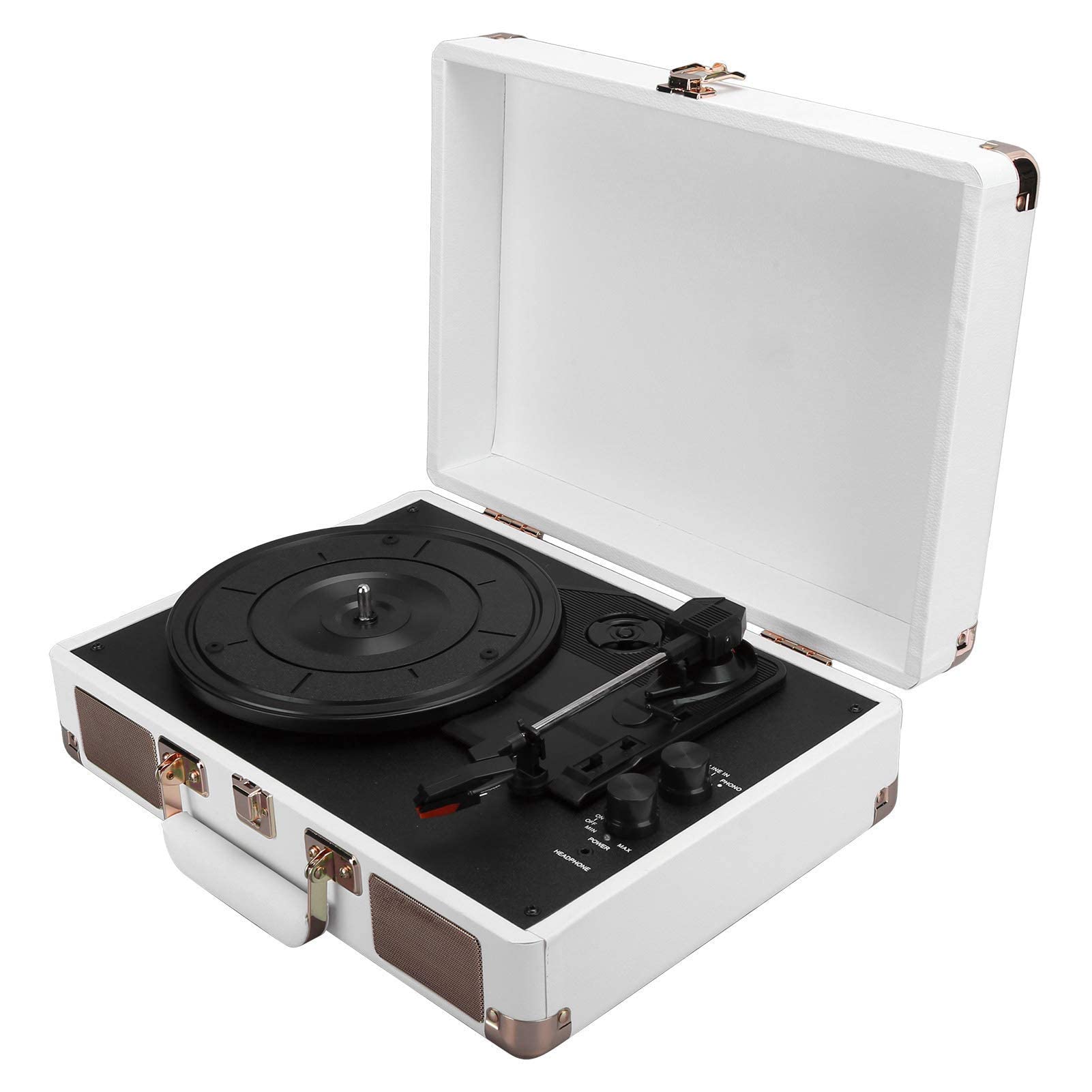 Giradischi in Vinile, Giradischi Portatile Vintage con Bluetooth, 33/45/78 Giri/min, 100/u2011, Supporto per Dischi in Vinile da 7/10/12 Pollici