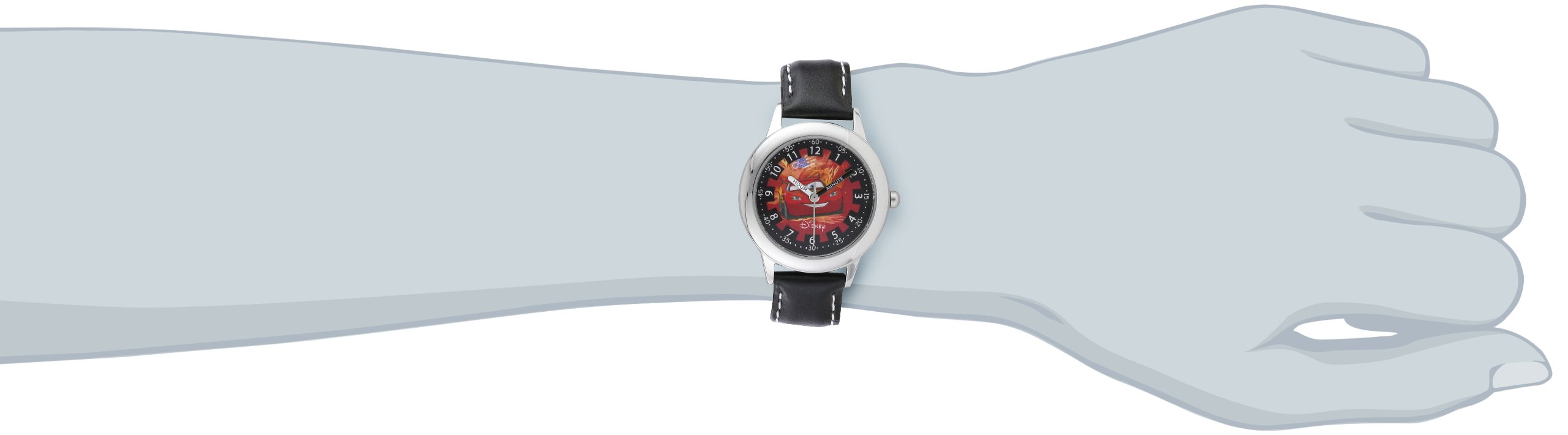 Disney by Ewatchfactory - W000092 - Montre Enfant Cars - Quartz - Pédagogique - Bracelet Cuir Noir