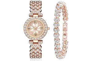 Women's Diamond-Studded Watch and Bracelet Set: Elegance in Every Moment