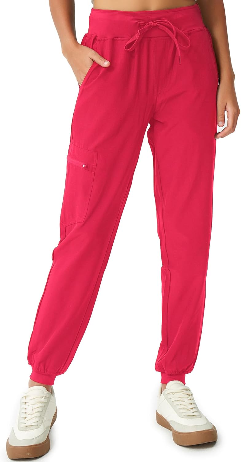 Scrubs for Women, Stretchy Yoga Pants with 5 Pockets, Cargo Jogger Scrub Pants for ...