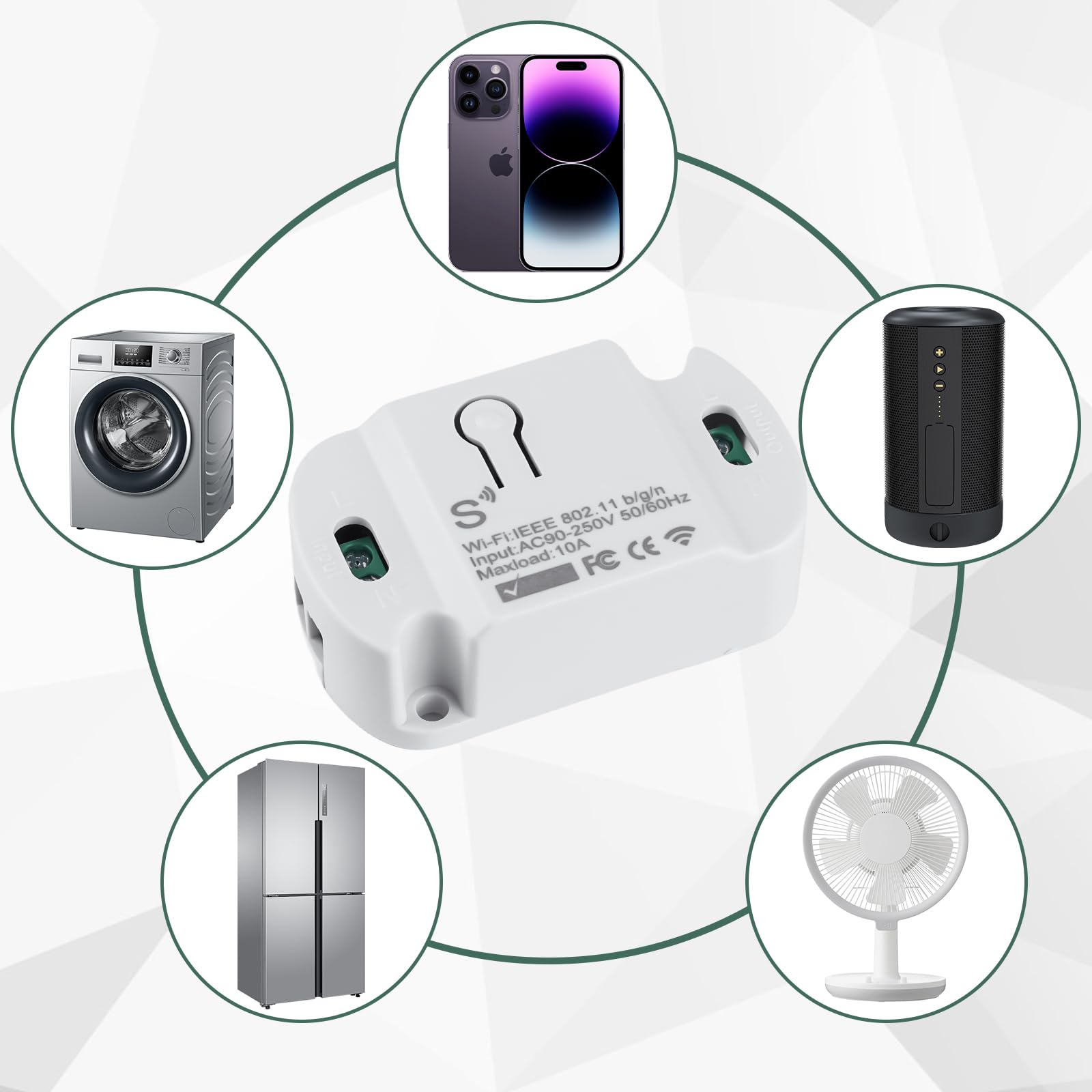 MOES Interruttore Intelligente WiFi – Universale, 10A, Compatibile Con Alexa E Google Home, Funzione Timer, App Smart Life