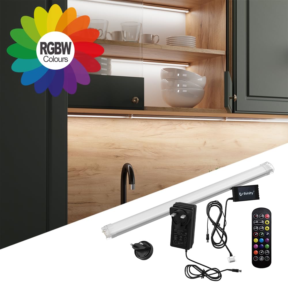 Vicco Striscia LED, Bianco, 80 cm | con starter pack, adatto per l'illuminazione di mobili e superfici di lavoro