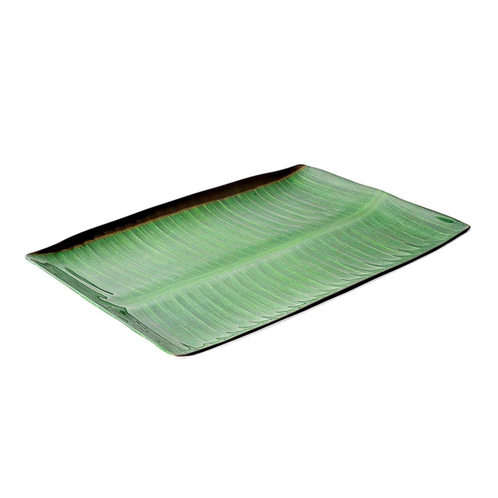 Assiettes carrées feuille de banane pour pique-nique et repas en terrasse