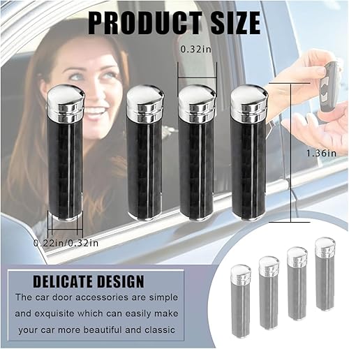 Miniatura 2 de 4 pomos de bloqueo de puerta de automóvil con bandera estadounidense, cubierta de pasador de puerta de automóvil de fibra de carbono, accesorios de