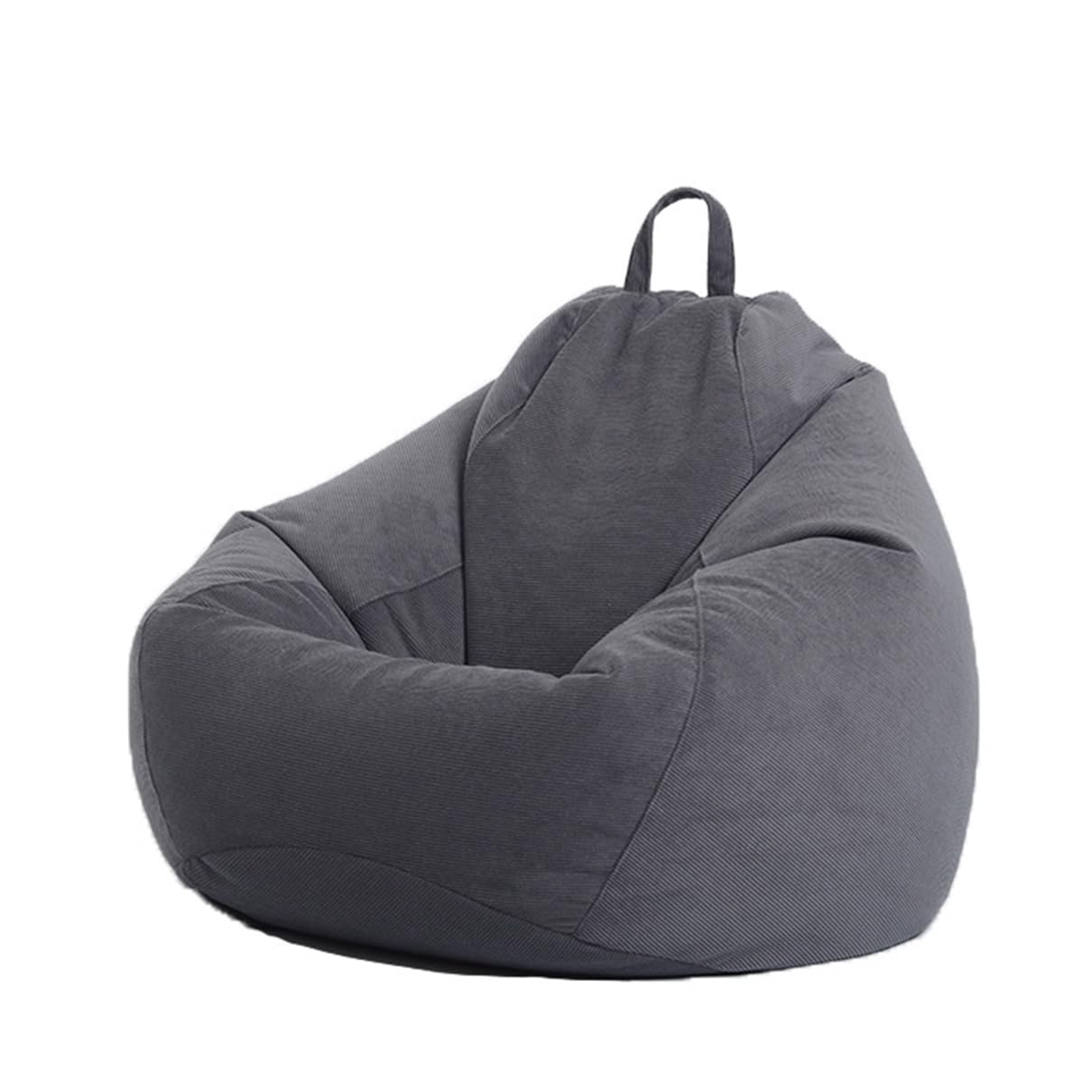 Fansu Puff Pana Color Sólido Puff Sin Relleno, Puf con Asa, Salon Bean Bag para Adultos y Niños, Pana Puff Infantiles para Uso Interior y Exterior (Gris Oscuro,XL)