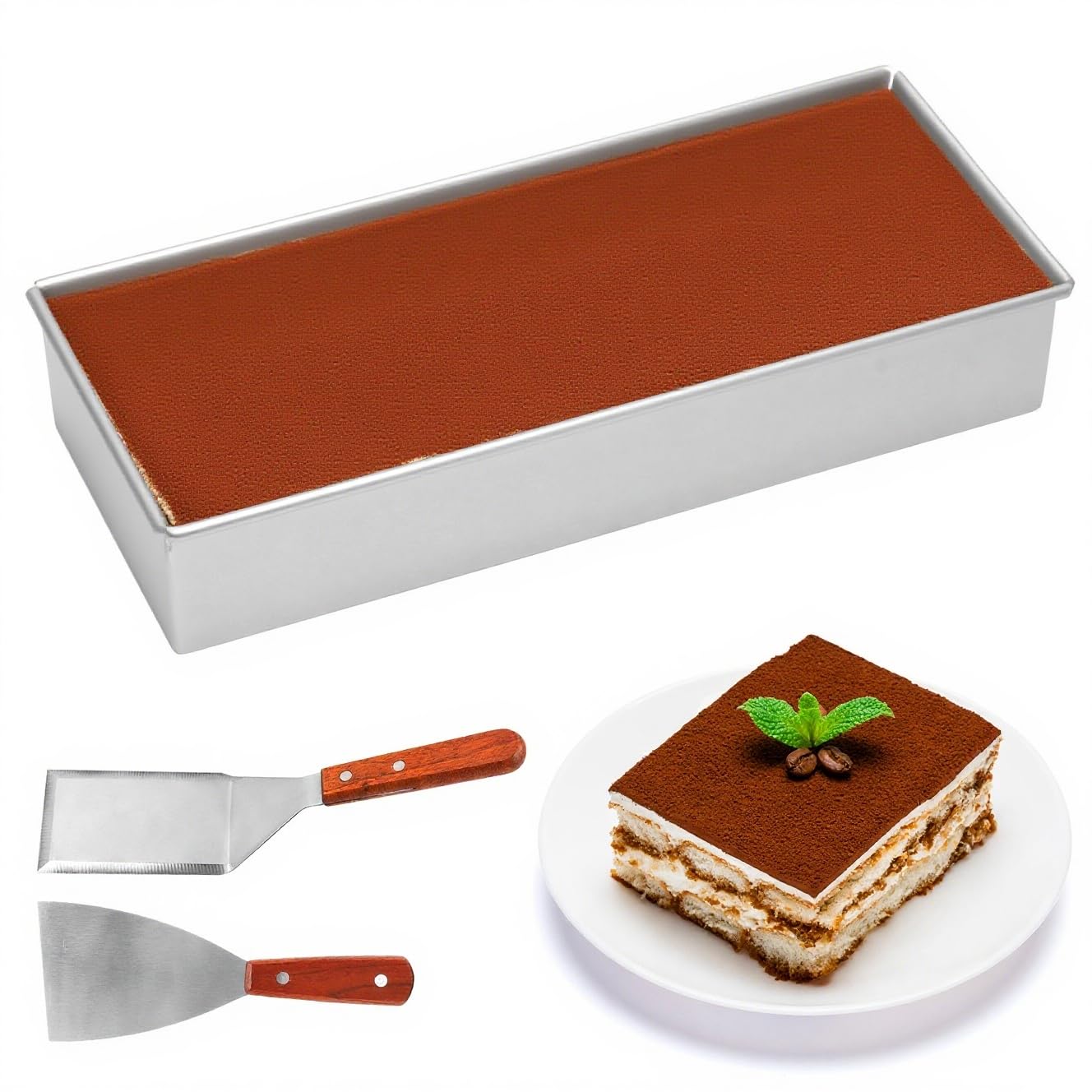 Molde rectangular ajustable para hornear pan, tostadas y preparar tartas de mousse de capas