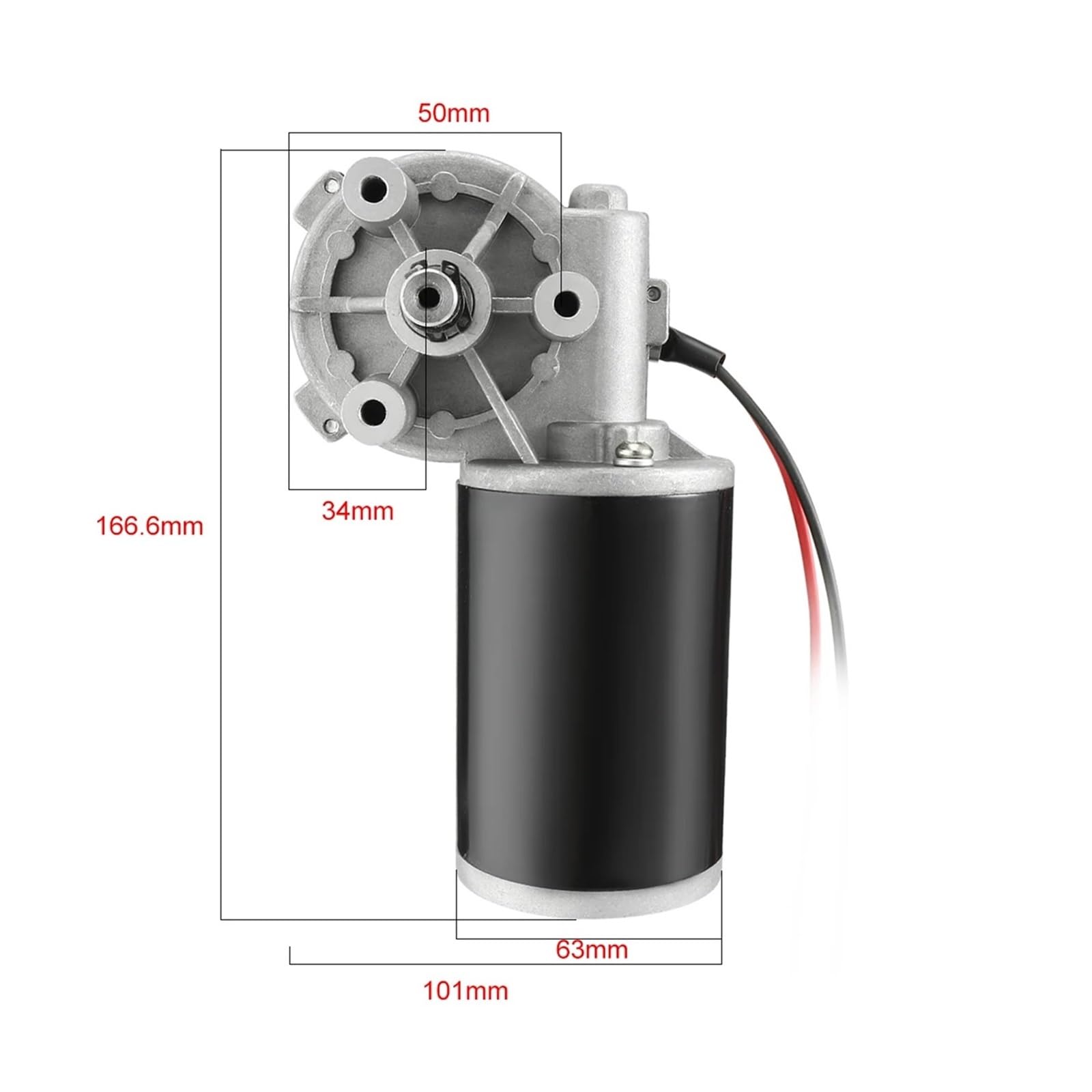 Motor de engranaje de tornillo sin fin Reversible, cc 12V, 24V, 36V, 48V, 220V, 10W-80W, 6RPM-400RPM, reducción de velocidad, Motor de caja de cambios eléctrico de alto par JCF63R(24V 80W 100RPM 8N.M)