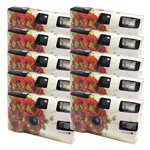 10 x Einwegkamera im Hochzeitsdesign, 400 ASA 27