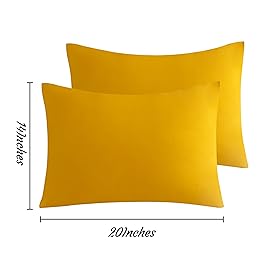 NTBAY Toddler Pillow Cases Set of 2, 2 Pack Brushed Microfiber 14x20 Pillow Cases, Soft, Wrinkle, Fade, Stain Resistant Ginger Yellow Pillow Cases with Envelope Closure, 14x20 Inches, Ginger Yellow