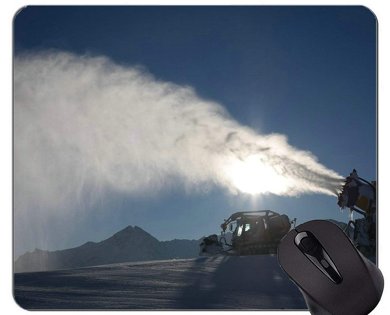 Non-Slip Rubber Gaming Mouse Pad, Guns Ammunition Snow Cannon Mouse Pad With Stitched Edge