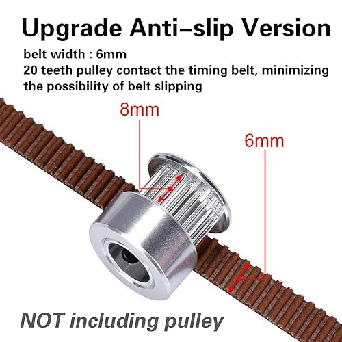 Miniatura 9 de MOTOU Correa dentada 5M GT2, versión antideslizante mejorada, ancho 0.394 in, apto para impresoras 3D y la mayoría de impresoras accionadas por