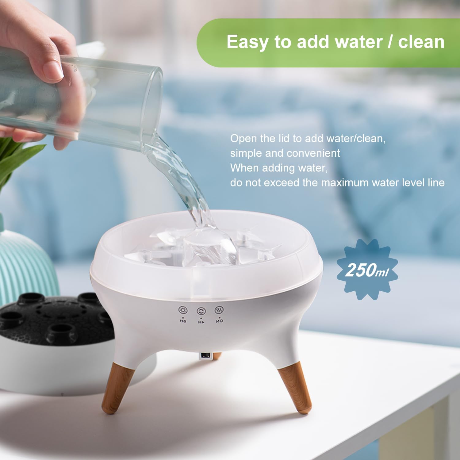 Jellyfish Diffuser 250ML, Volcano Diffuser Aroma Diffusers Air Humidifiers 7Color LED, 5 Rings Dynamic Sound Pickup Ultrasonic Aromatherapy Fragrant for Bedroom Office (White)