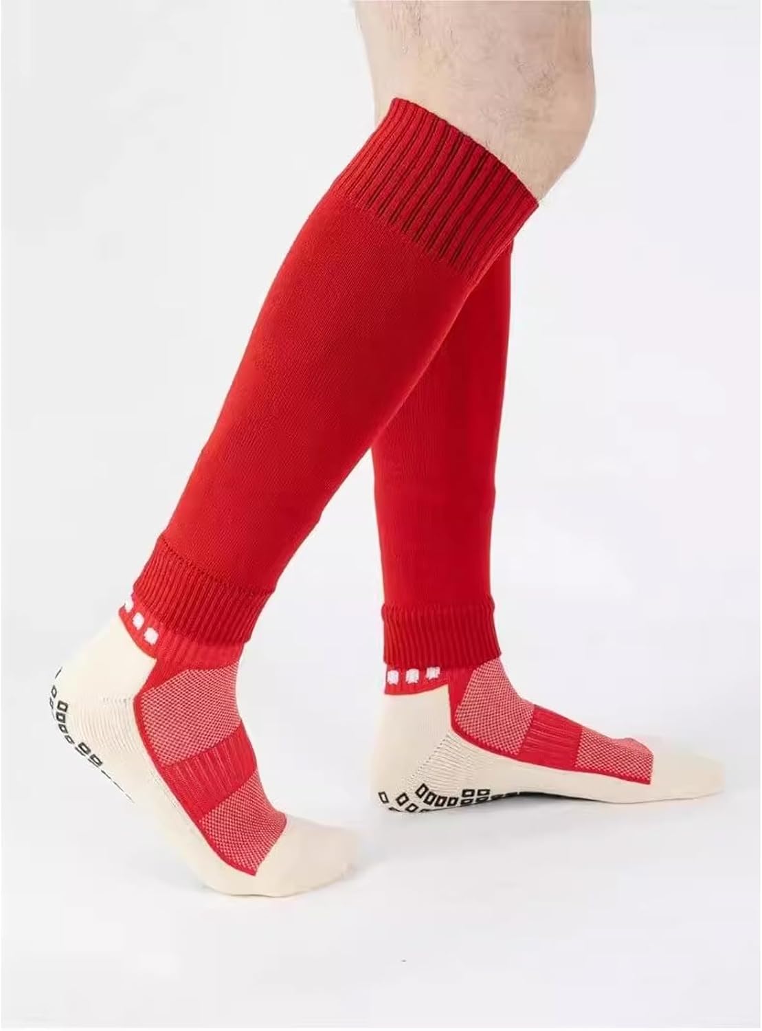 2 Set Anti-Slip Grip Soccer Socks with Shin Guard Sleeves, Sports Athletic Socks for Men Women - Image 7